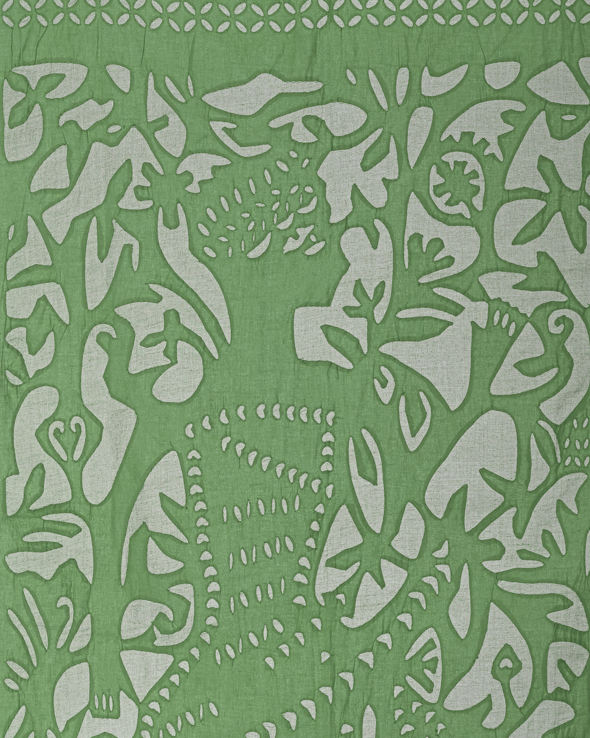 Curtains Applique King Pattern, Green