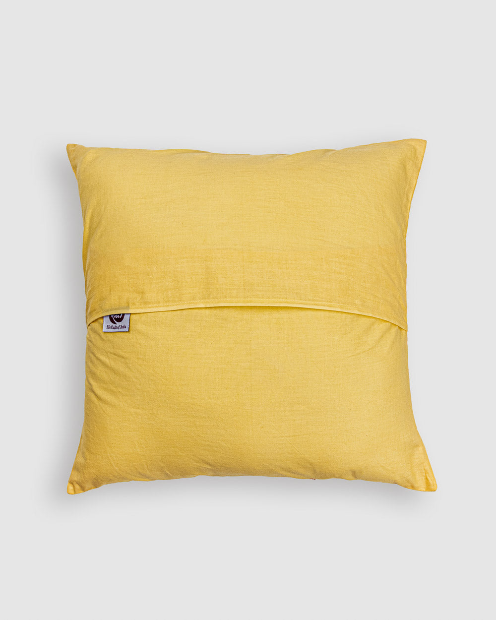 Cushion Cover Applique Gulchand Design, Pastel Yellow