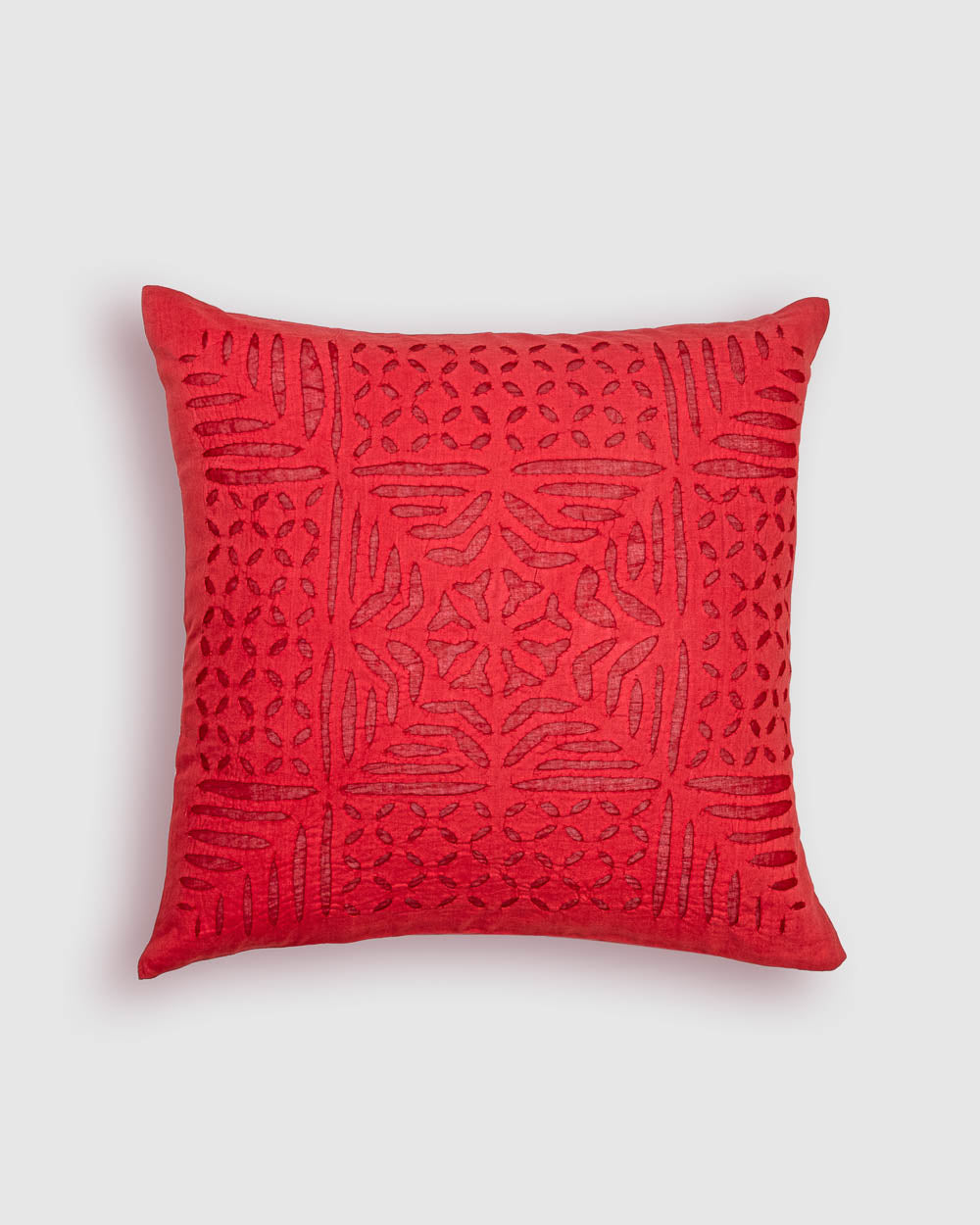 Cushion Cover Applique Gulchand Design, Red