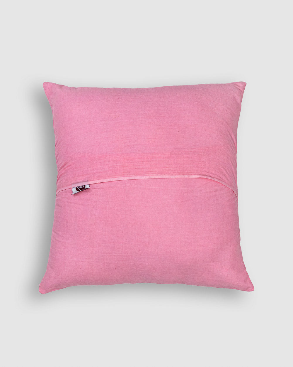 Cushion Cover Applique Makhana Design, Light Pink