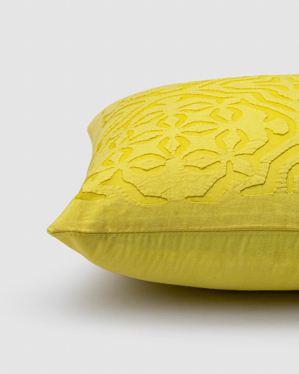 Cushion Cover Applique Mehndi Design, Yellow