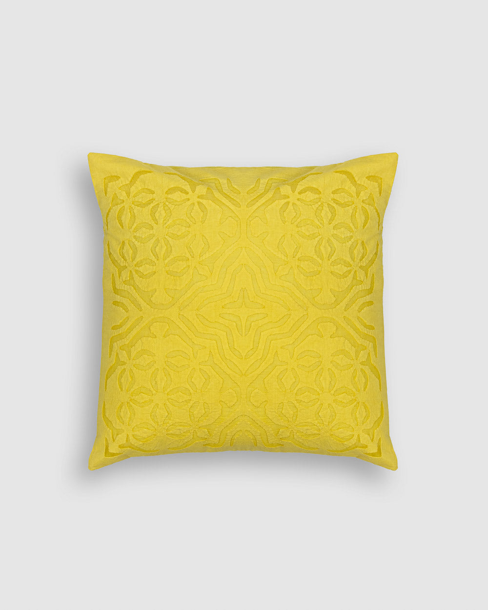 Cushion Cover Applique Mehndi Design, Yellow