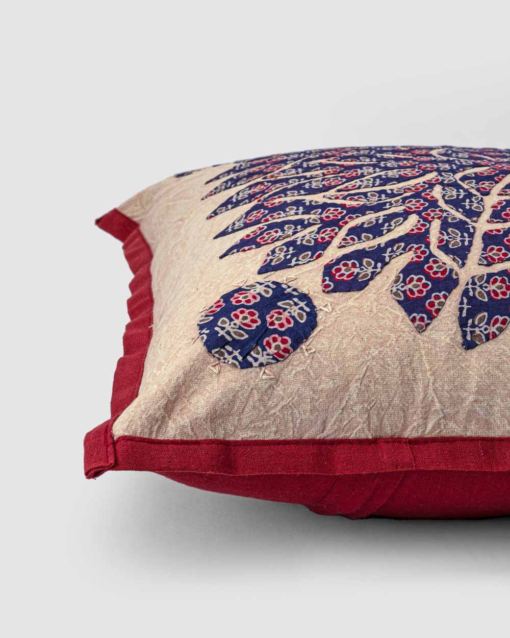 Cushion Cover Tree of Life Patchwork, Dark Blue