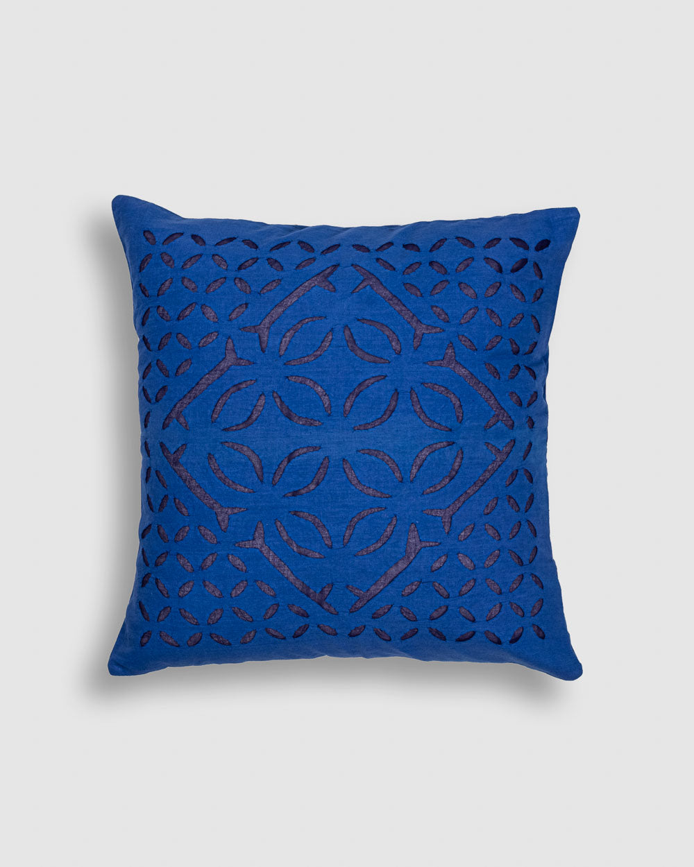Cushion Cover Applique Ankuddiya Design, Blue
