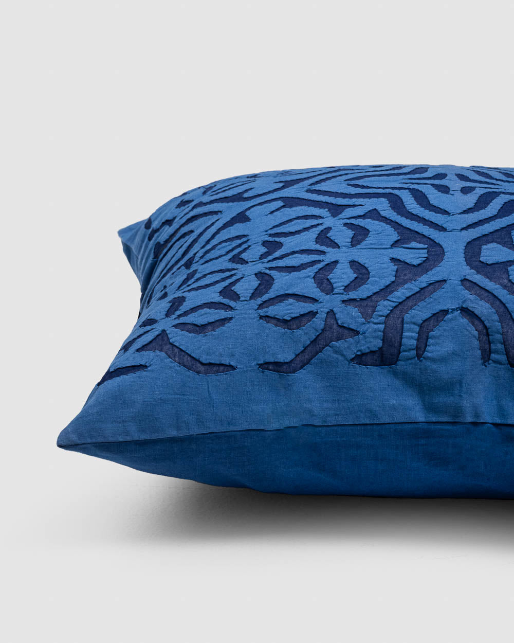 Cushion Cover Applique Mehndi Design, Blue