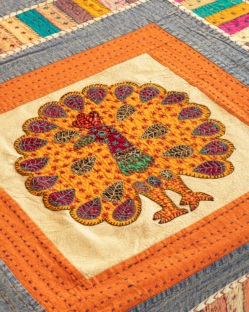 Bedcover Peacock Patchwork, Multicolour