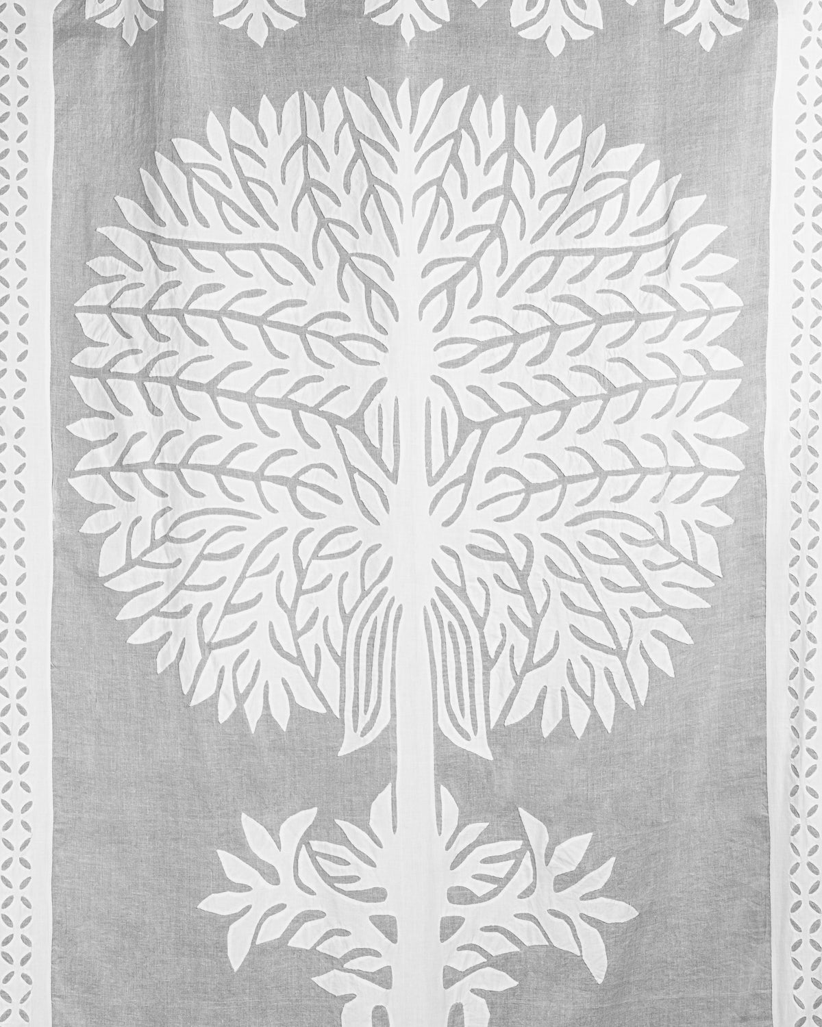 Curtains Applique Tree of Life Pattern, White