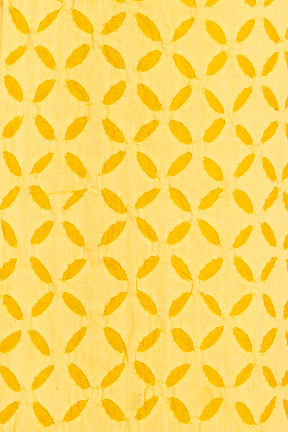 Kurta Fabric Applique Single Khuddi Design, Yellow