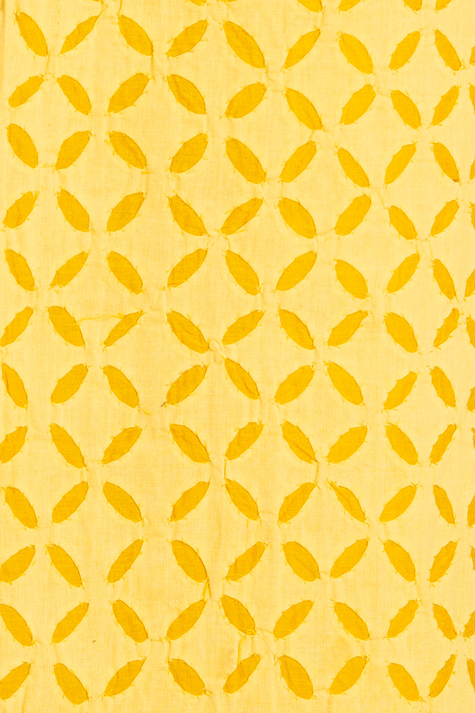 Kurta Fabric Applique Single Khuddi Design, Yellow