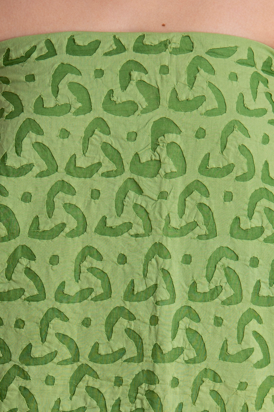 Kurta Fabric Applique Ankuddiya Design, Green