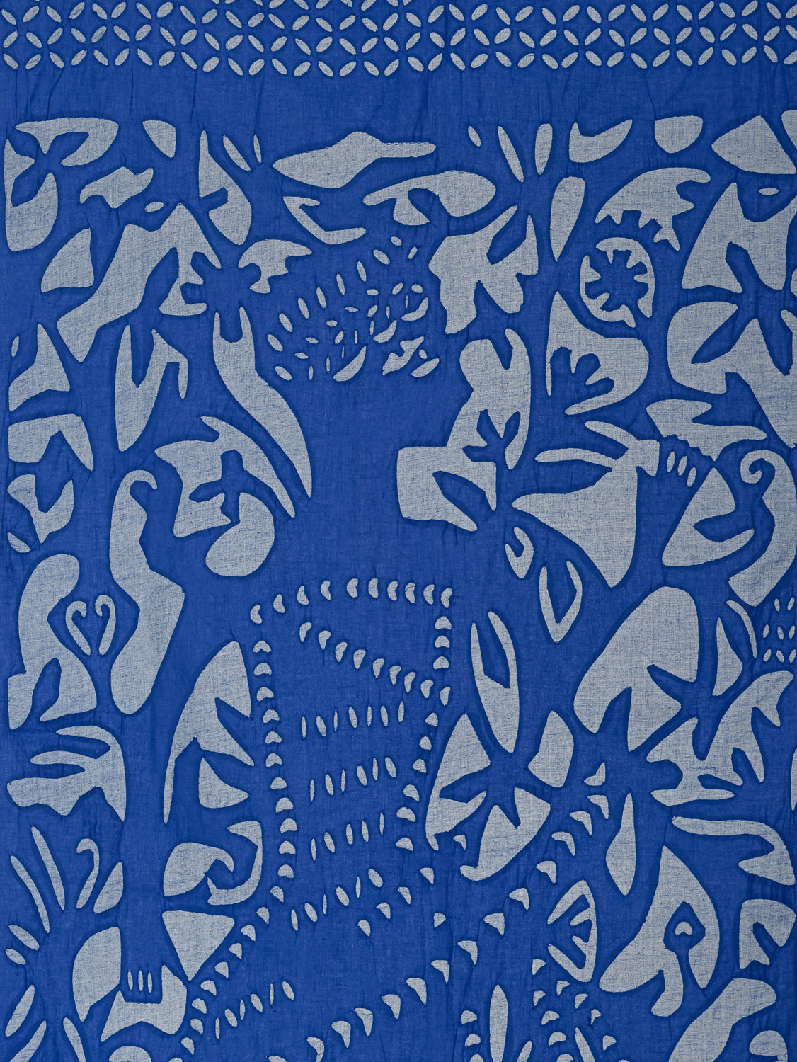 Curtains Applique King Pattern, Blue