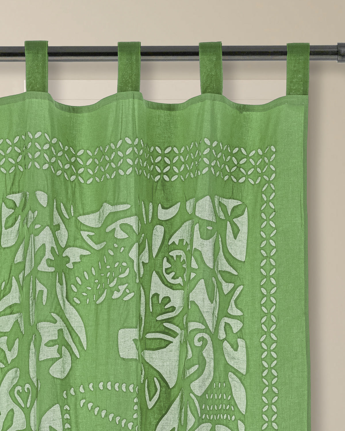 Curtains Applique King Pattern, Green