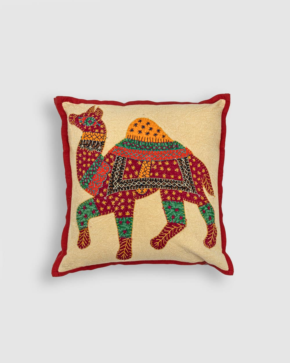 Cushion Cover Camel Patchwork, Maroon
