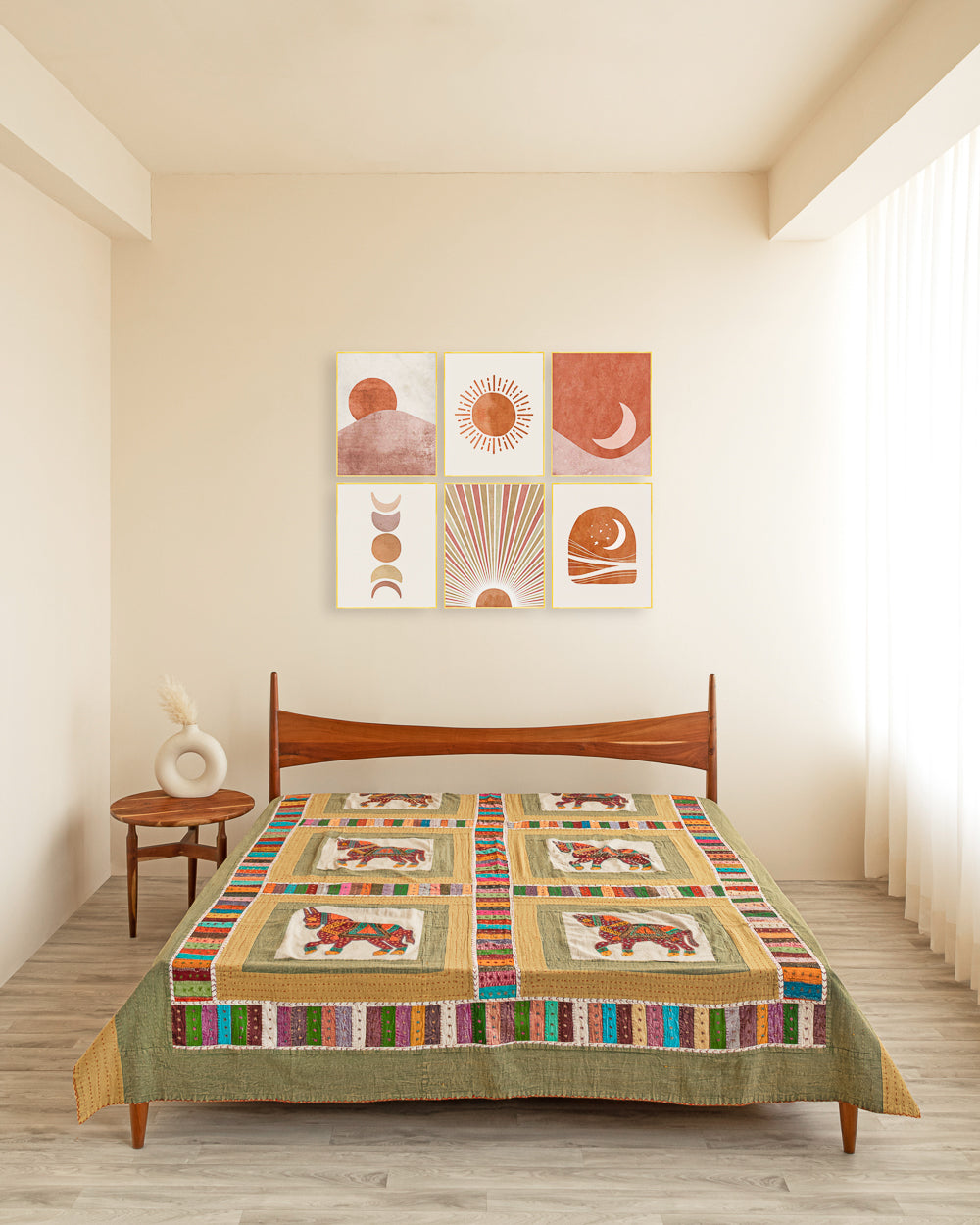 Bedcover Horse Patchwork, Multicolour