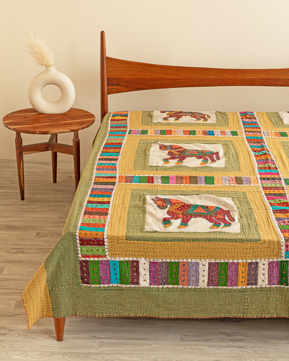 Bedcover Horse Patchwork, Multicolour