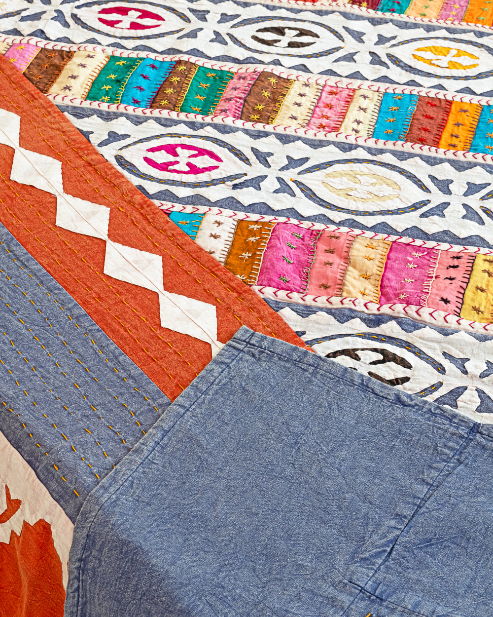 Bedcover Patchwork Applique, Multicolour
