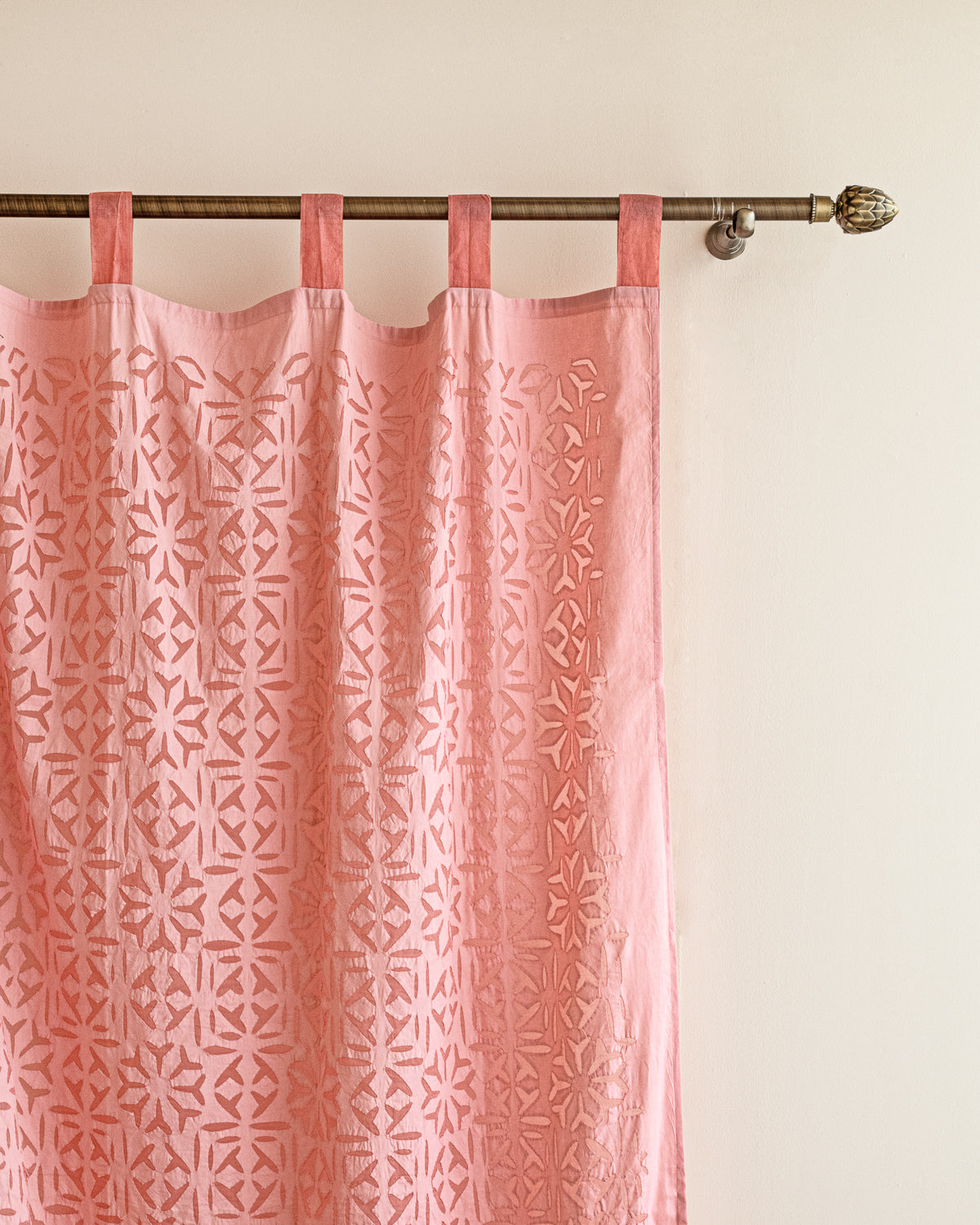 Curtains Applique Full Work Pattern, Baby Pink