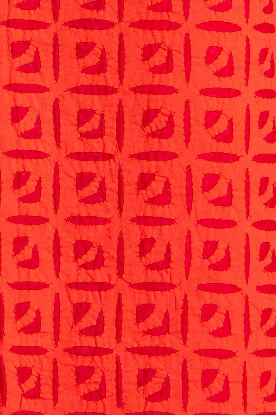 Kurta Fabric Applique Box Khuddi Design, Red