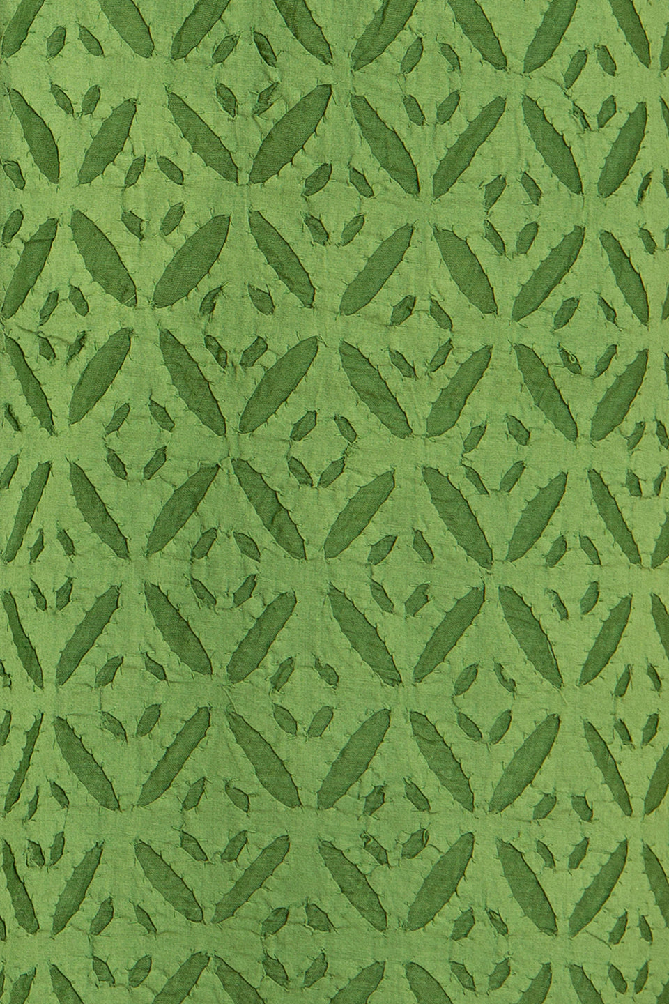 Kurta Fabric Applique Long Box Khuddi Design, Light Green