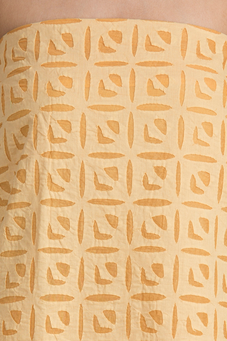 Kurta Fabric Applique Box Khuddi Design, Beige
