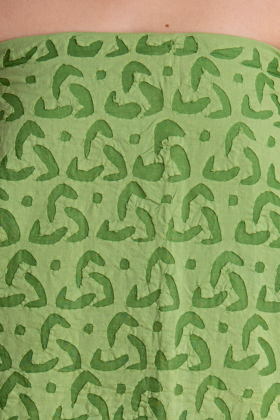 Kurta Fabric Applique Ankuddiya Design, Green