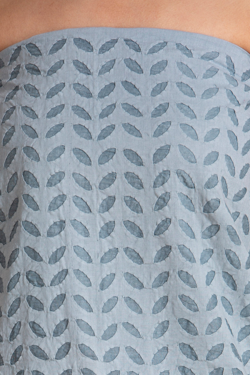 Kurta Fabric Applique Single Khuddi Design, Baby Blue